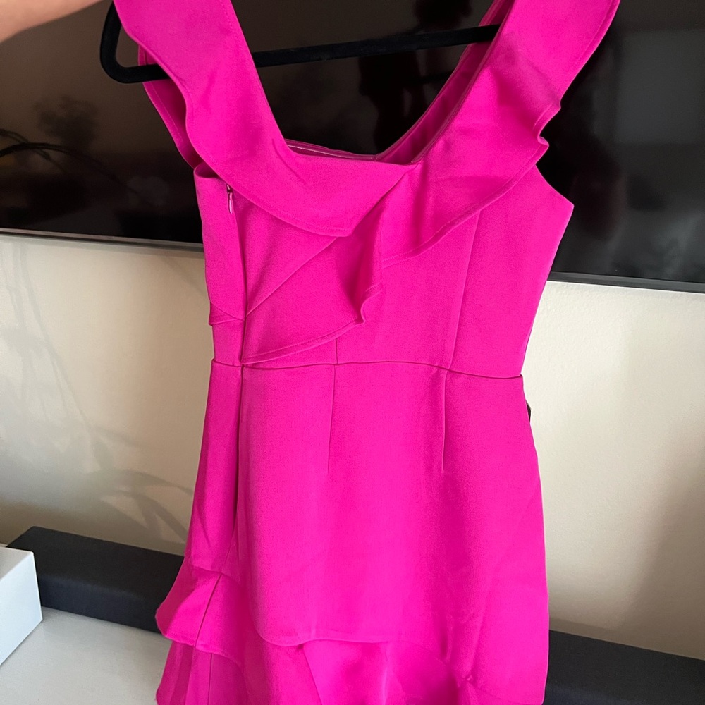 Express Fuchsia Ruffle Mini Dress